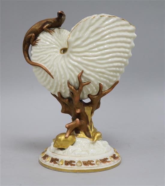 A Royal Worcester shell vase